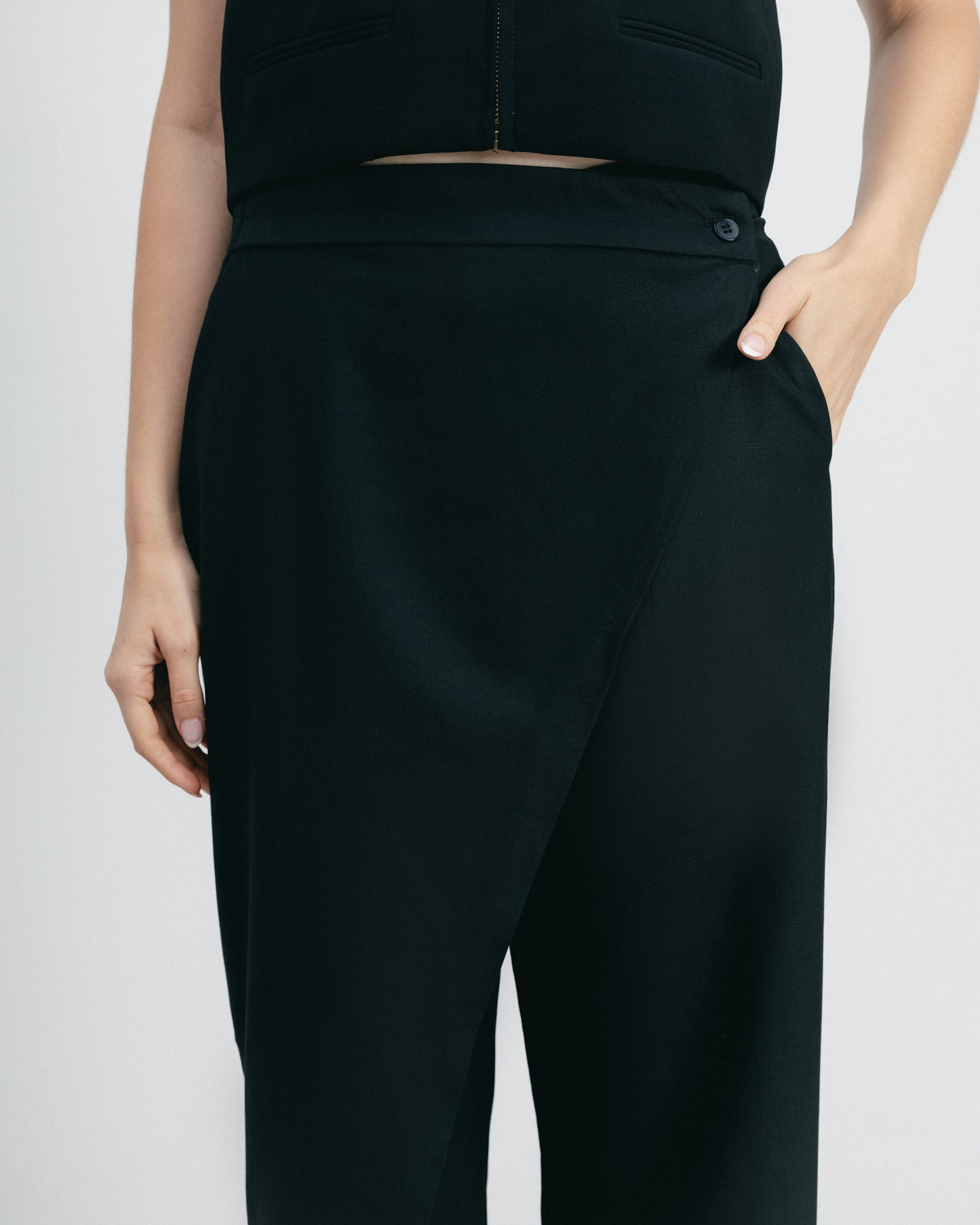 Black Wraparound Trousers
