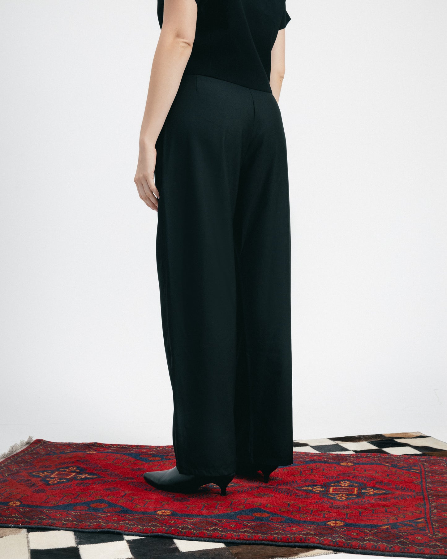 Black Wraparound Trousers