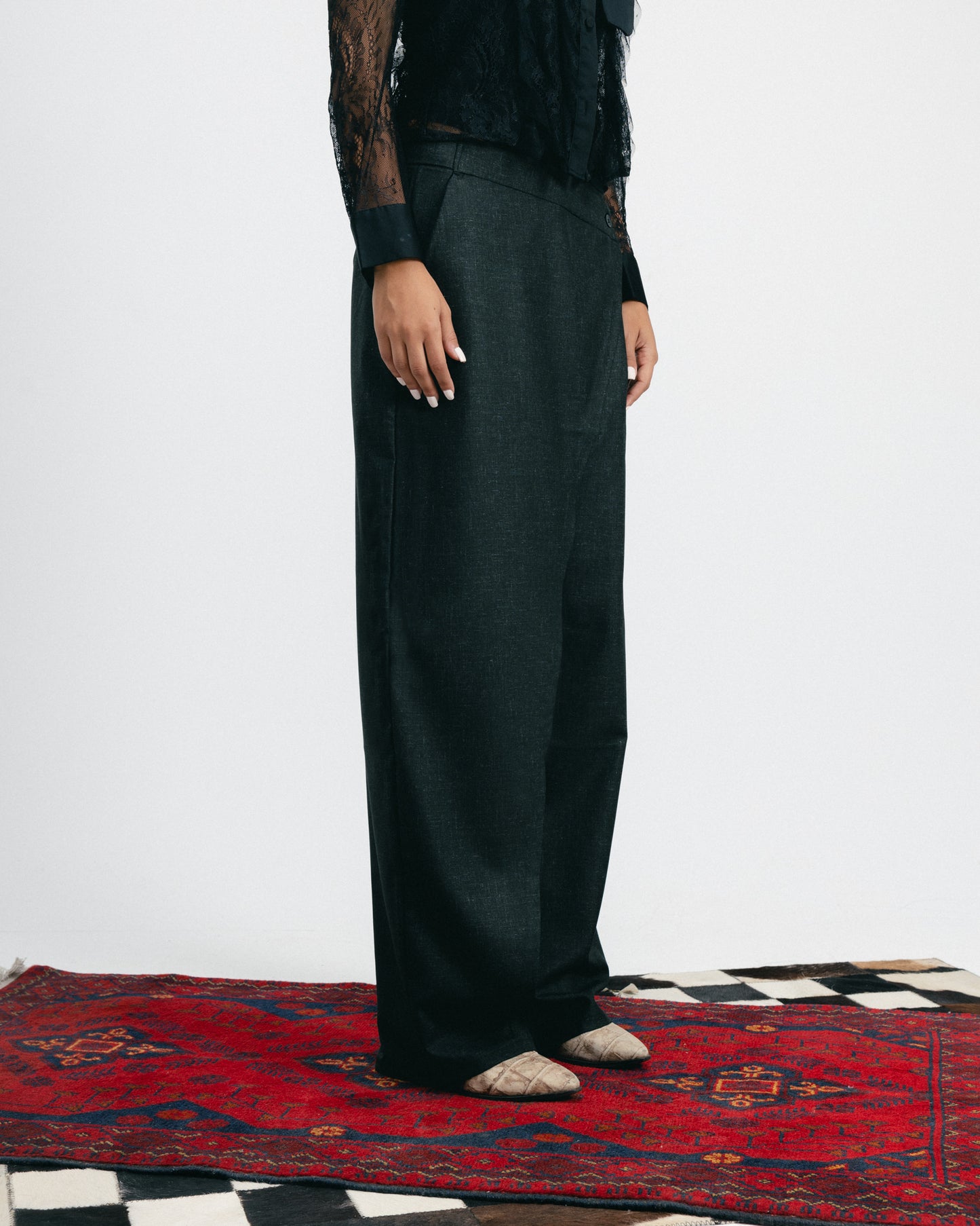 Grey Wraparound Trousers